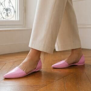 Native Shoes Audrey Gloss Pink Flats Pointed Toe Size 10 NIB